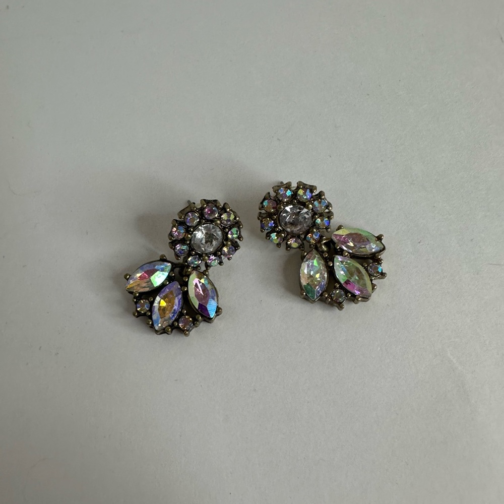 Multi-Color Crystal Earrings - Picture 2 of 3